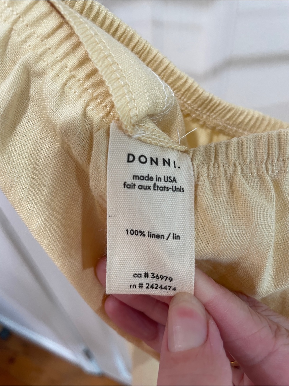 DONNI The Linen Crop Stripe Pant Butter - Picture 5 of 9